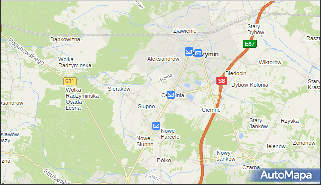 mapa Cegielnia gmina Radzymin, Cegielnia gmina Radzymin na mapie Targeo