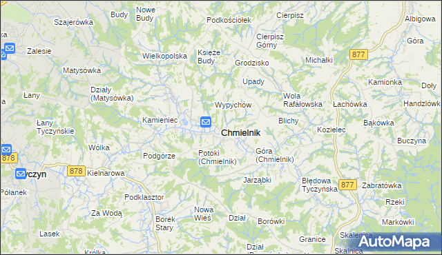 mapa Chmielnik powiat rzeszowski, Chmielnik powiat rzeszowski na mapie Targeo