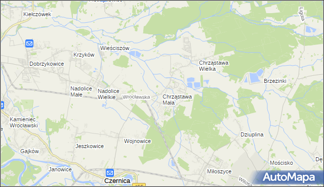 mapa Chrząstawa Mała, Chrząstawa Mała na mapie Targeo