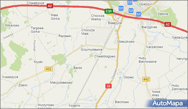 mapa Chwalibogowo gmina Września, Chwalibogowo gmina Września na mapie Targeo