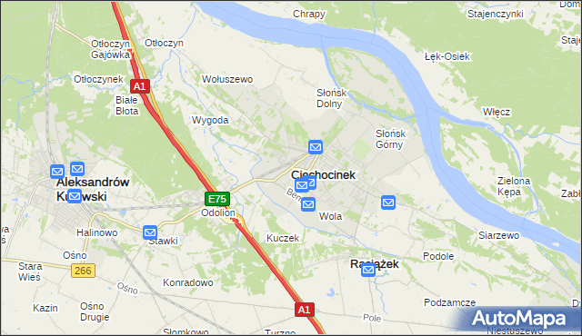 mapa Ciechocinek, Ciechocinek na mapie Targeo