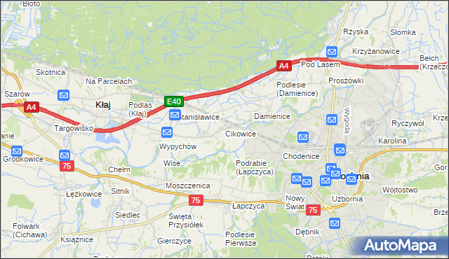 mapa Cikowice, Cikowice na mapie Targeo