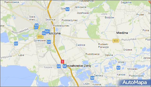 mapa Ćwiklice, Ćwiklice na mapie Targeo