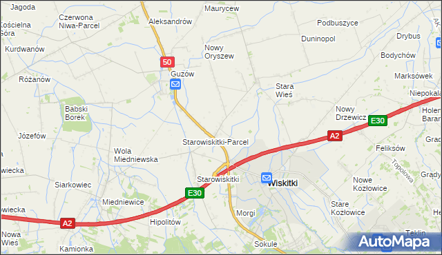 mapa Cyganka gmina Wiskitki, Cyganka gmina Wiskitki na mapie Targeo