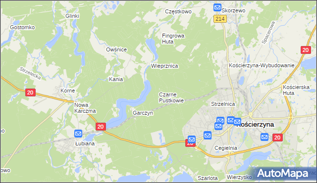 mapa Czarne Pustkowie, Czarne Pustkowie na mapie Targeo