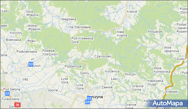 mapa Czarnorzeki, Czarnorzeki na mapie Targeo