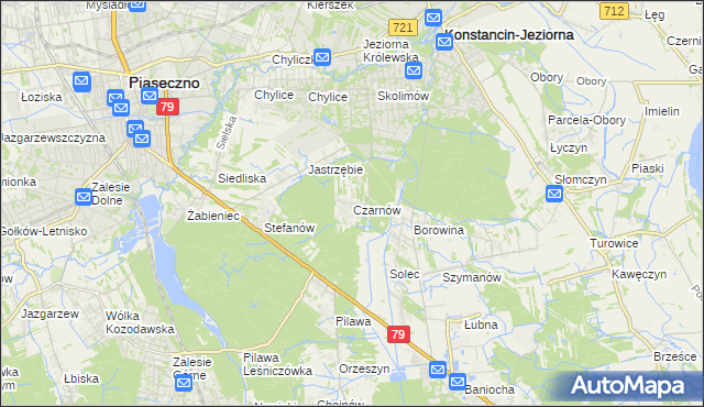 mapa Czarnów gmina Konstancin-Jeziorna, Czarnów gmina Konstancin-Jeziorna na mapie Targeo