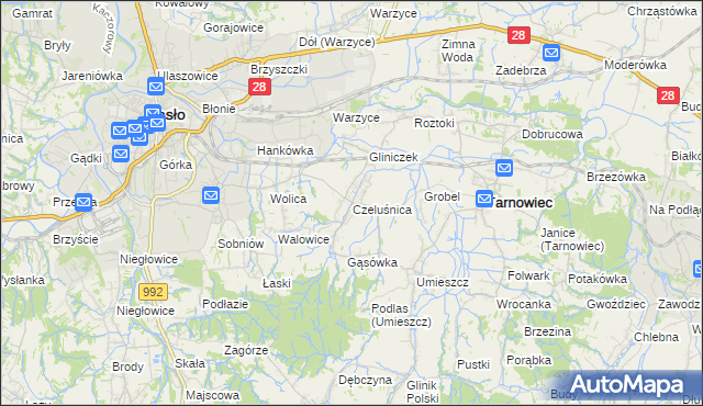 mapa Czeluśnica, Czeluśnica na mapie Targeo