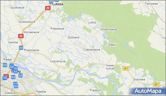 mapa Czepielowice, Czepielowice na mapie Targeo