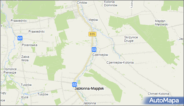 mapa Czerniejów gmina Jabłonna, Czerniejów gmina Jabłonna na mapie Targeo