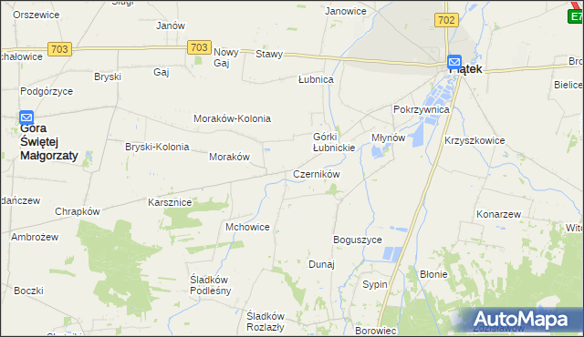 mapa Czerników gmina Piątek, Czerników gmina Piątek na mapie Targeo