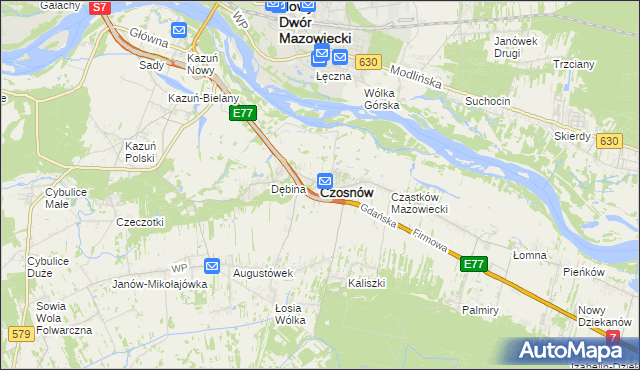 mapa Czosnów, Czosnów na mapie Targeo