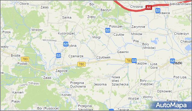 mapa Czułówek, Czułówek na mapie Targeo