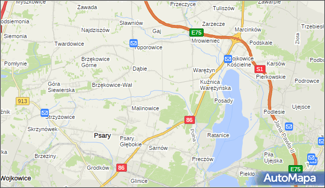 mapa Dąbie Chrobakowe, Dąbie Chrobakowe na mapie Targeo
