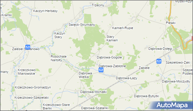 mapa Dąbrowa-Gogole, Dąbrowa-Gogole na mapie Targeo