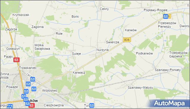 mapa Dębowica gmina Trzebieszów, Dębowica gmina Trzebieszów na mapie Targeo