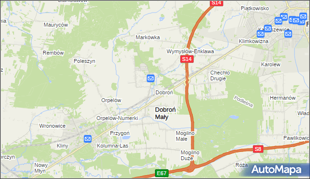 mapa Dobroń, Dobroń na mapie Targeo