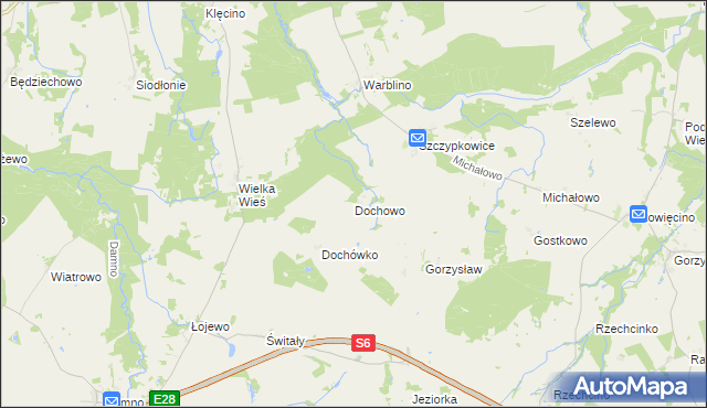 mapa Dochowo, Dochowo na mapie Targeo