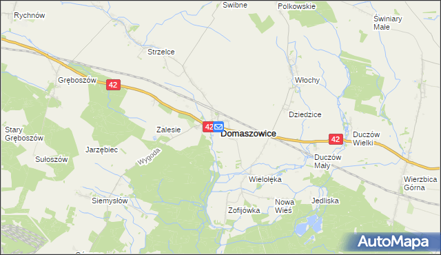 mapa Domaszowice powiat namysłowski, Domaszowice powiat namysłowski na mapie Targeo