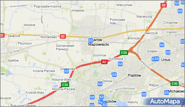 mapa Duchnice, Duchnice na mapie Targeo
