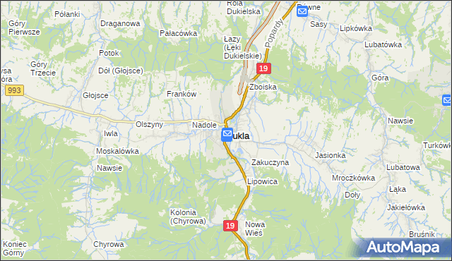 mapa Dukla, Dukla na mapie Targeo