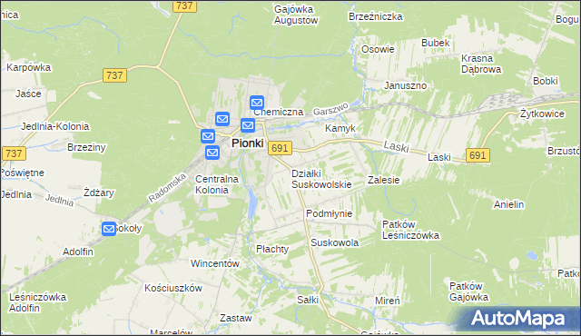 mapa Działki Suskowolskie, Działki Suskowolskie na mapie Targeo