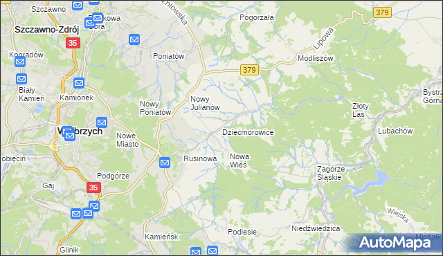 mapa Dziećmorowice, Dziećmorowice na mapie Targeo