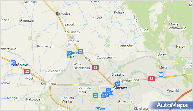 mapa Dzigorzew, Dzigorzew na mapie Targeo