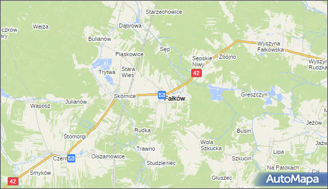 mapa Fałków, Fałków na mapie Targeo