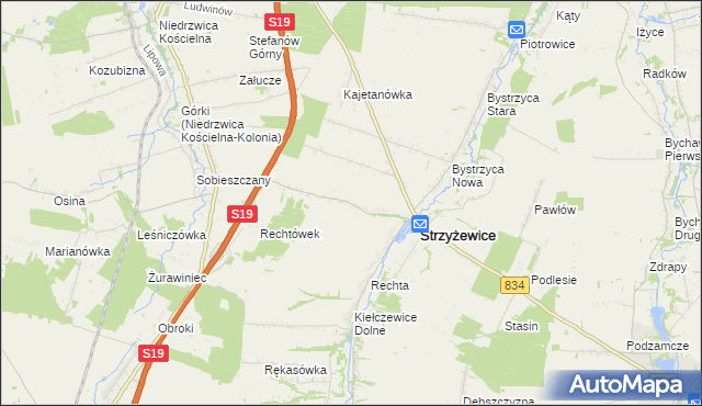 mapa Franciszków gmina Strzyżewice, Franciszków gmina Strzyżewice na mapie Targeo