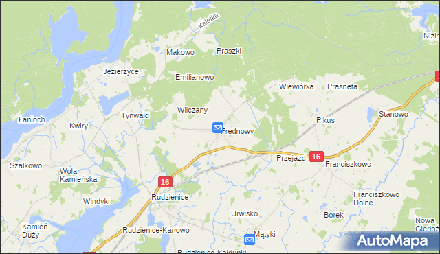 mapa Frednowy, Frednowy na mapie Targeo