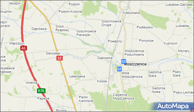 mapa Gajkowice, Gajkowice na mapie Targeo