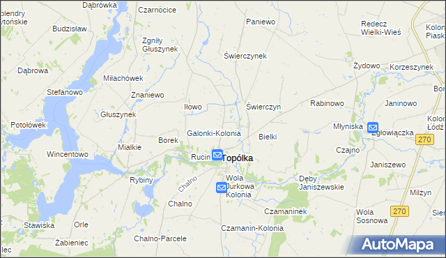 mapa Galonki gmina Topólka, Galonki gmina Topólka na mapie Targeo