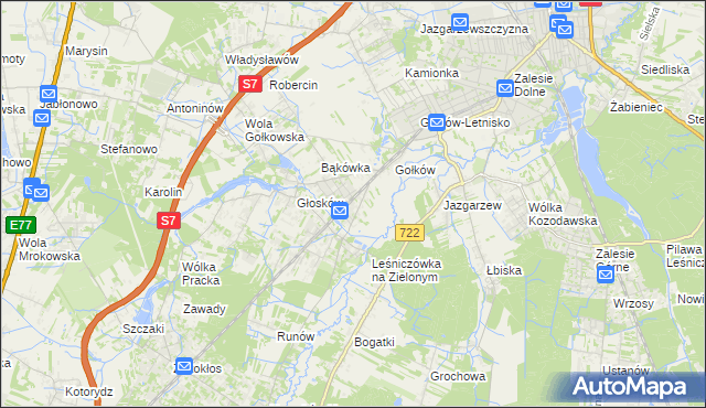 mapa Głosków-Letnisko, Głosków-Letnisko na mapie Targeo