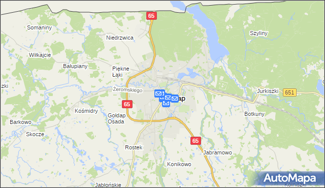 mapa Gołdap, Gołdap na mapie Targeo