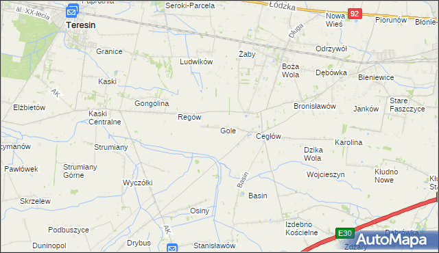 mapa Gole gmina Baranów, Gole gmina Baranów na mapie Targeo