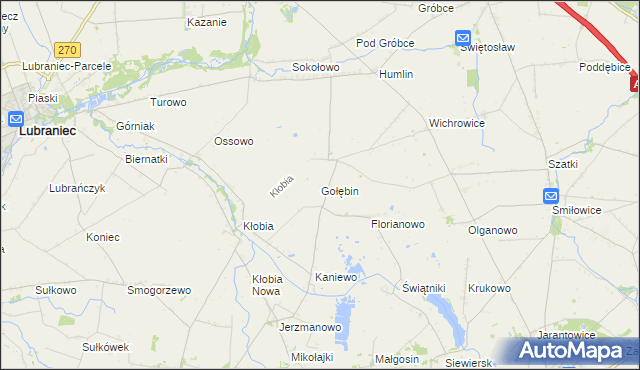 mapa Gołębin, Gołębin na mapie Targeo