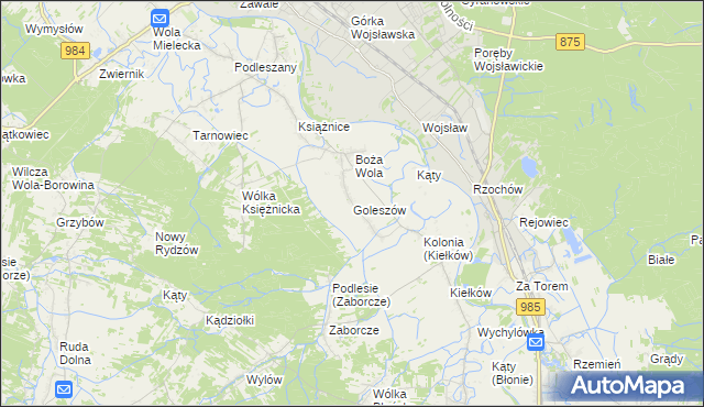 mapa Goleszów gmina Mielec, Goleszów gmina Mielec na mapie Targeo
