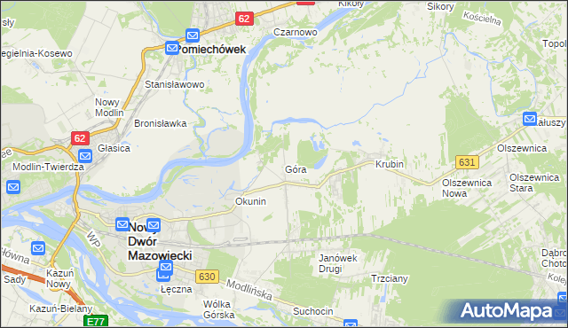 mapa Góra gmina Wieliszew, Góra gmina Wieliszew na mapie Targeo