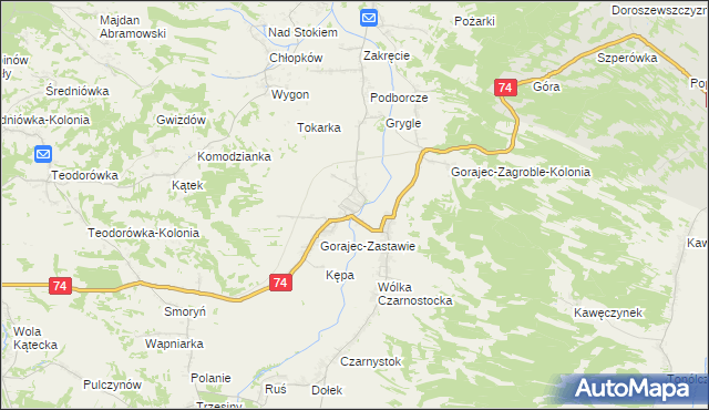 mapa Gorajec-Stara Wieś, Gorajec-Stara Wieś na mapie Targeo