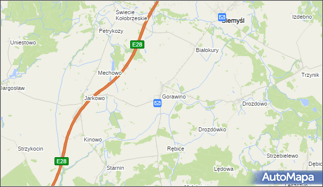 mapa Gorawino, Gorawino na mapie Targeo