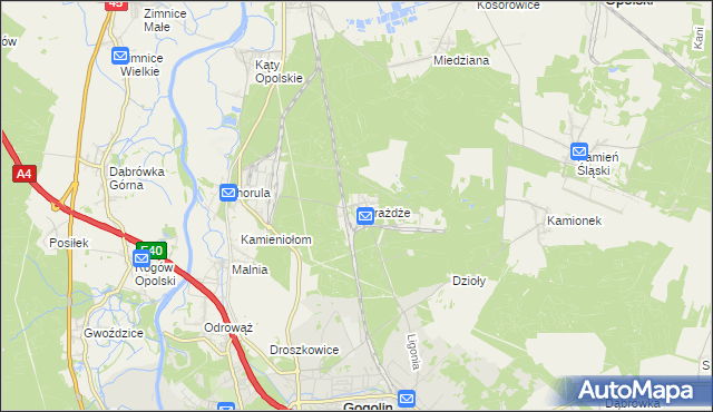 mapa Górażdże, Górażdże na mapie Targeo