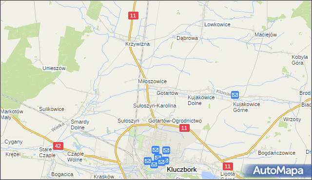 mapa Gotartów, Gotartów na mapie Targeo