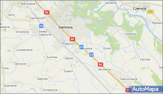 mapa Groblice, Groblice na mapie Targeo
