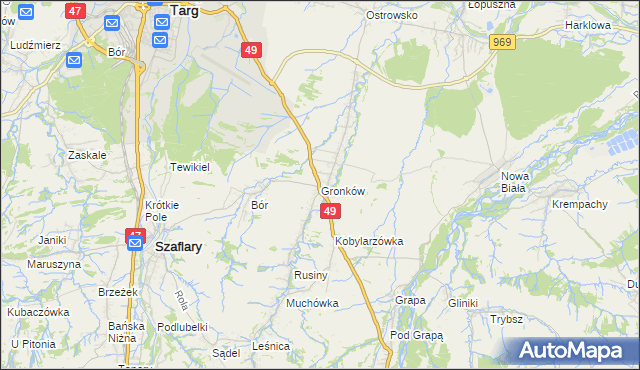 mapa Gronków, Gronków na mapie Targeo