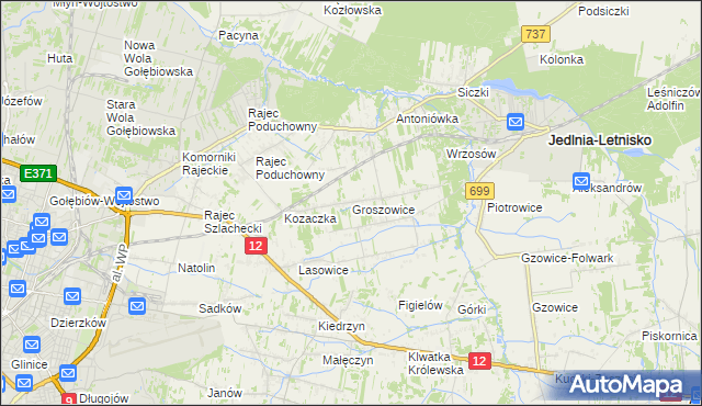 mapa Groszowice, Groszowice na mapie Targeo