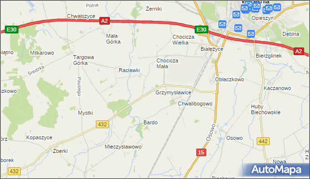 mapa Grzymysławice, Grzymysławice na mapie Targeo