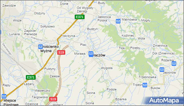 mapa Haczów, Haczów na mapie Targeo