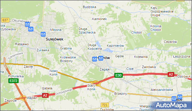 mapa Halinów powiat miński, Halinów powiat miński na mapie Targeo