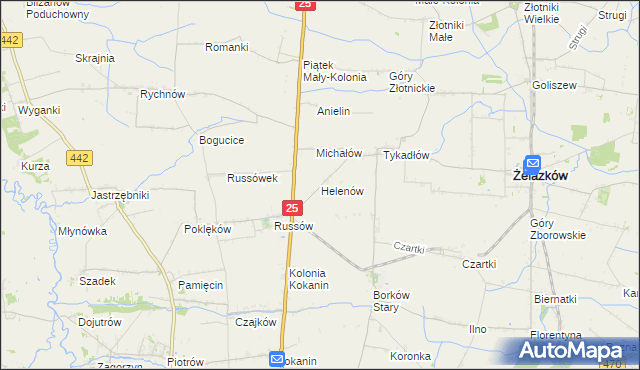 mapa Helenów gmina Żelazków, Helenów gmina Żelazków na mapie Targeo